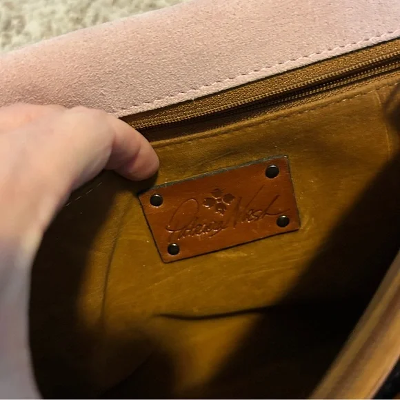 PATRICIA NASH Blush Pink Tooled Leather Crossbody Bag - Picture 15 of 16